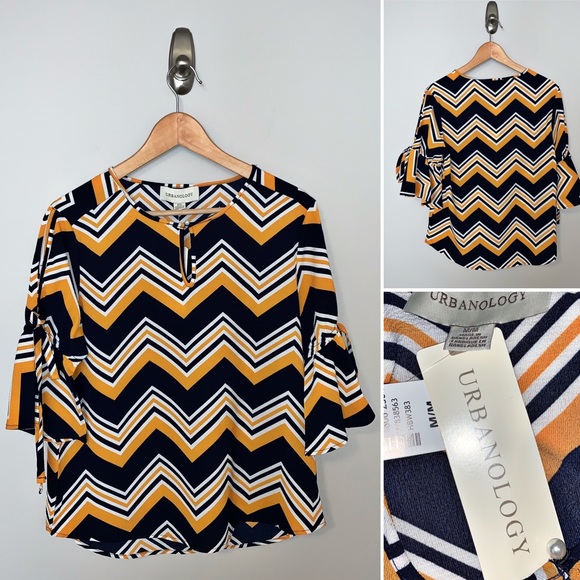 urbanology Tops - Urbanology Chevron Bouse 3/4 Sleeves - M